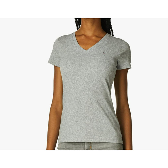 Tommy Hilfiger Women's T-Shirt V-Neck Top Solid Casual Short‎ Sleeve, size XXL - Picture 1 of 3